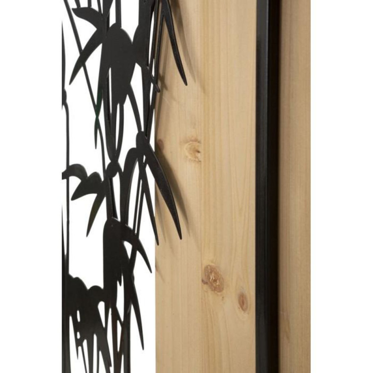 Paris Prix Décoration Murale Encadrée  Bambou  80cm Noir & Naturel
