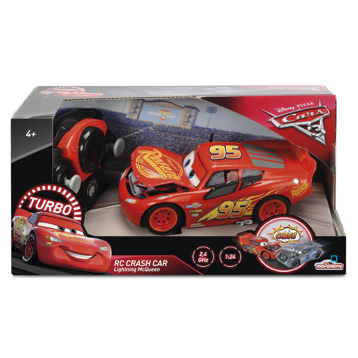 MAJORETTE Voiture télécommandée 1/24 - Cars 3 crash 