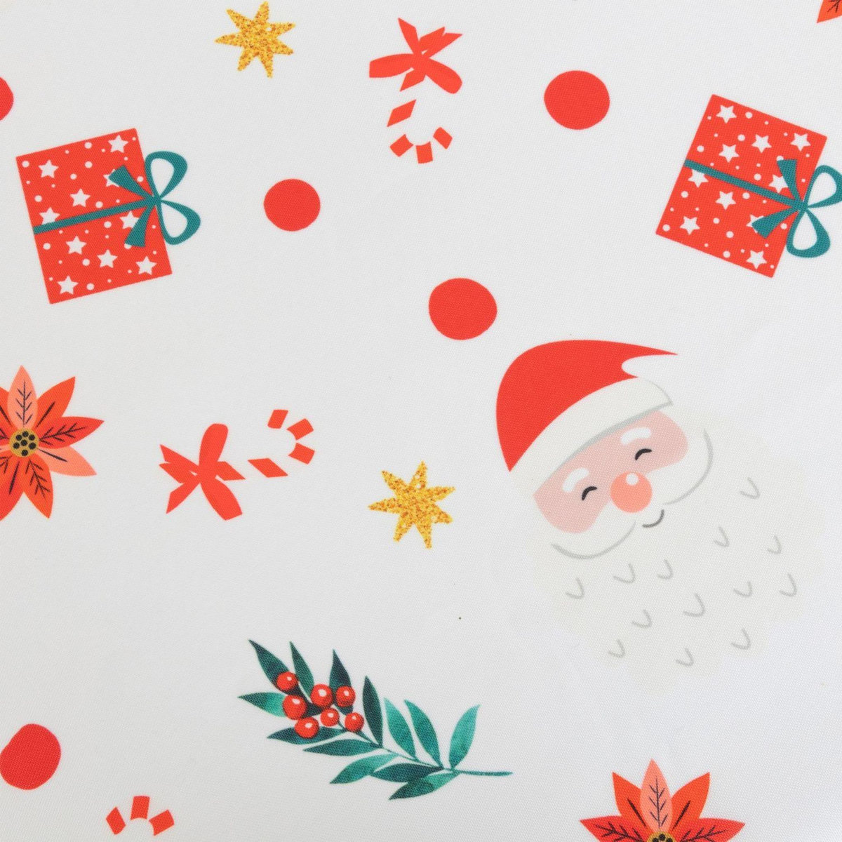 FEERIC LIGHT & CHRISTMAS Nappe de Noël rectangulaire antitache motif Père Noël - 140 x 360 cm