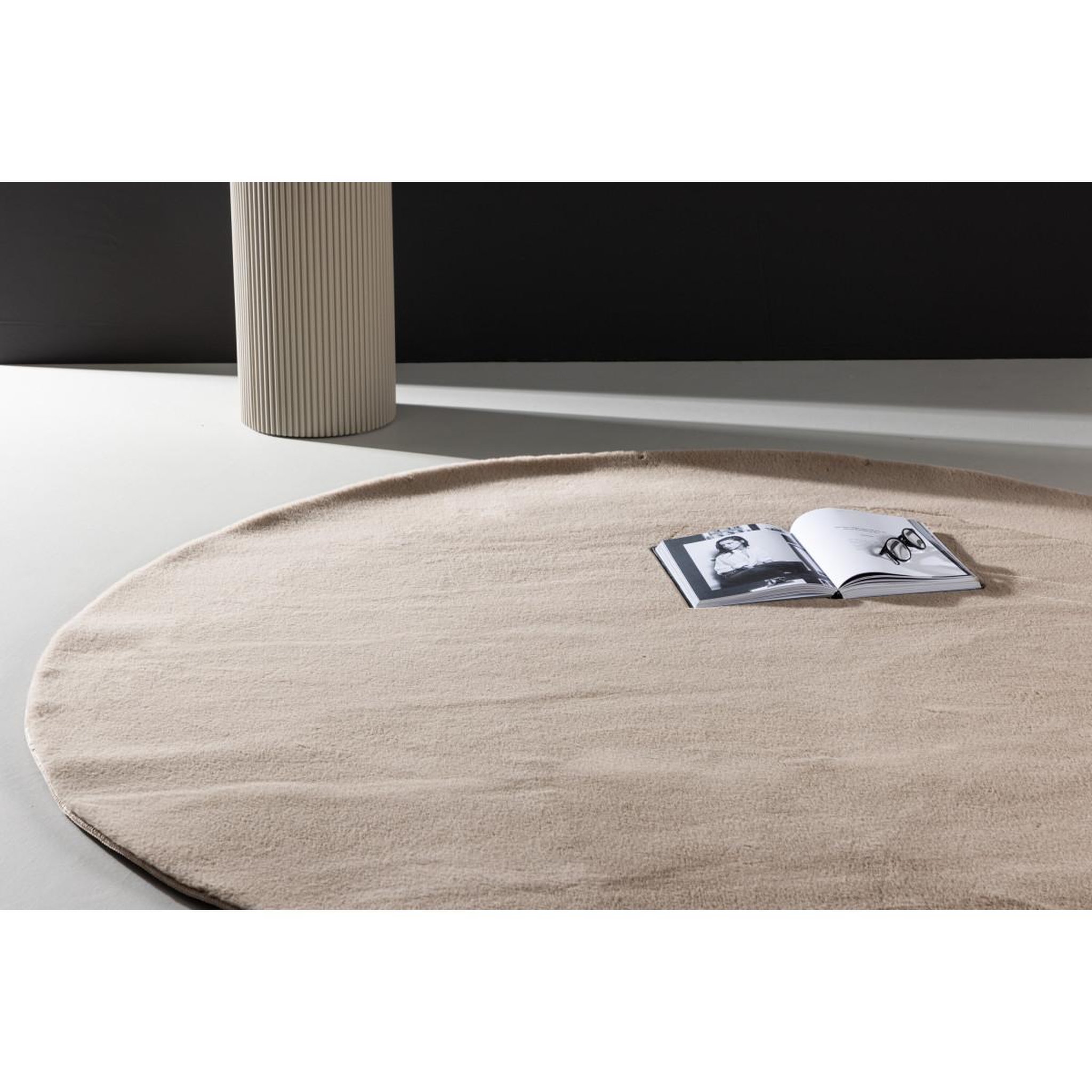 Voir la diapositive 4 : Paris Prix Tapis Déco Rond  Leni  200cm Beige