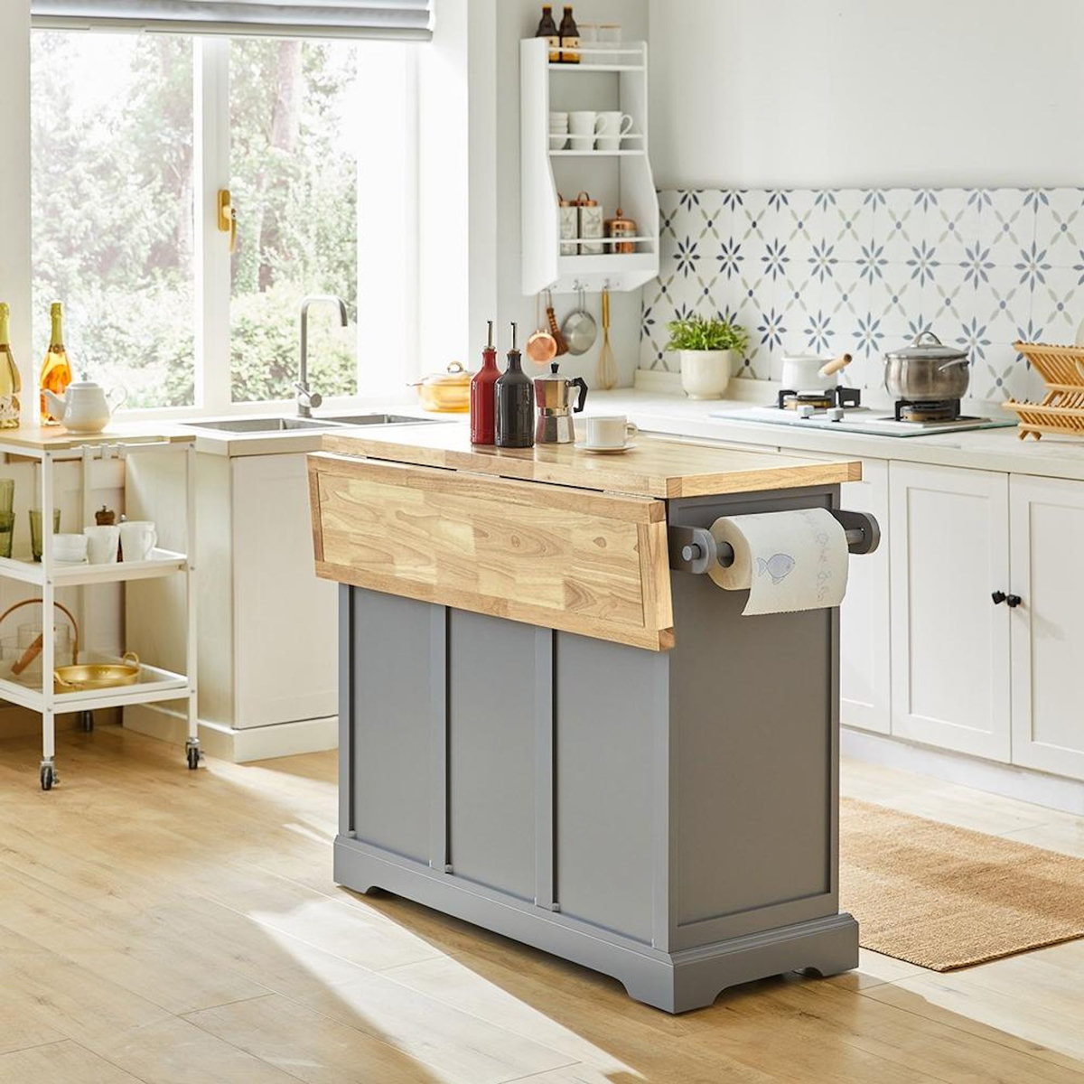 SOBUY SoBuy - Îlot De Cuisine à deux tiroirs - Classique - FKW71