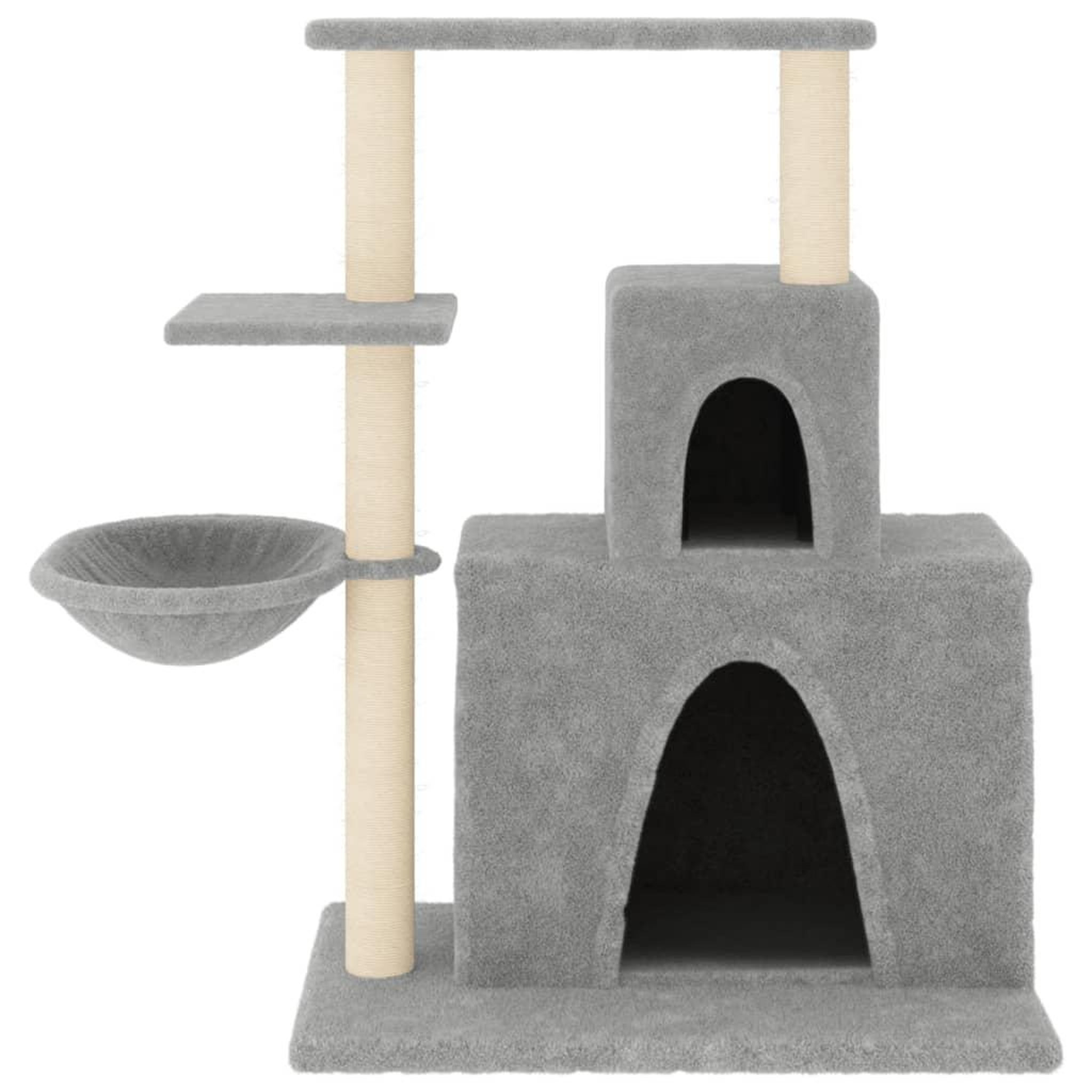 Voir la diapositive 3 : VIDAXL Arbre a chat avec griffoirs en sisal Gris clair 83 cm