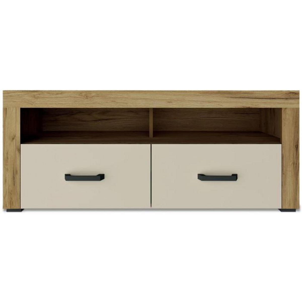 Paris Prix Meuble TV 2 Tiroirs  Varoy  120cm Chêne Clair