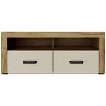 Paris Prix Meuble TV 2 Tiroirs  Varoy  120cm Chêne Clair