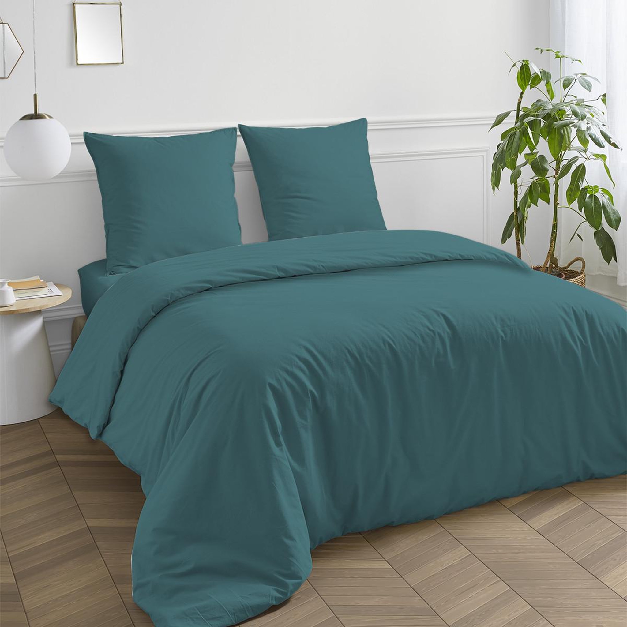 Voir la diapositive 3 : FUTURE HOME Housse de couette en coton 57 fils unie