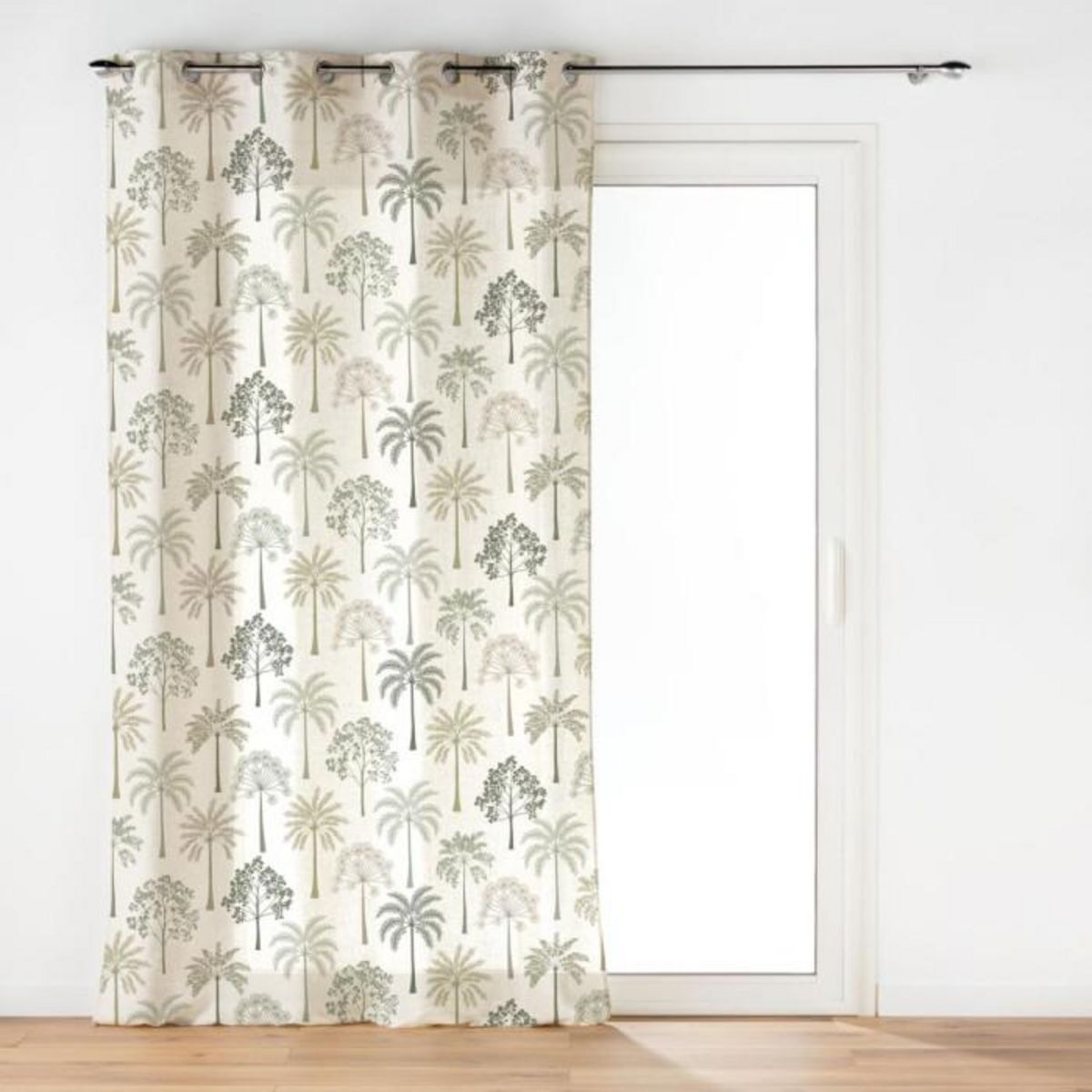 Paris Prix Rideau Voilage à Œillets Imprimé  Palmea  140x280cm Vert
