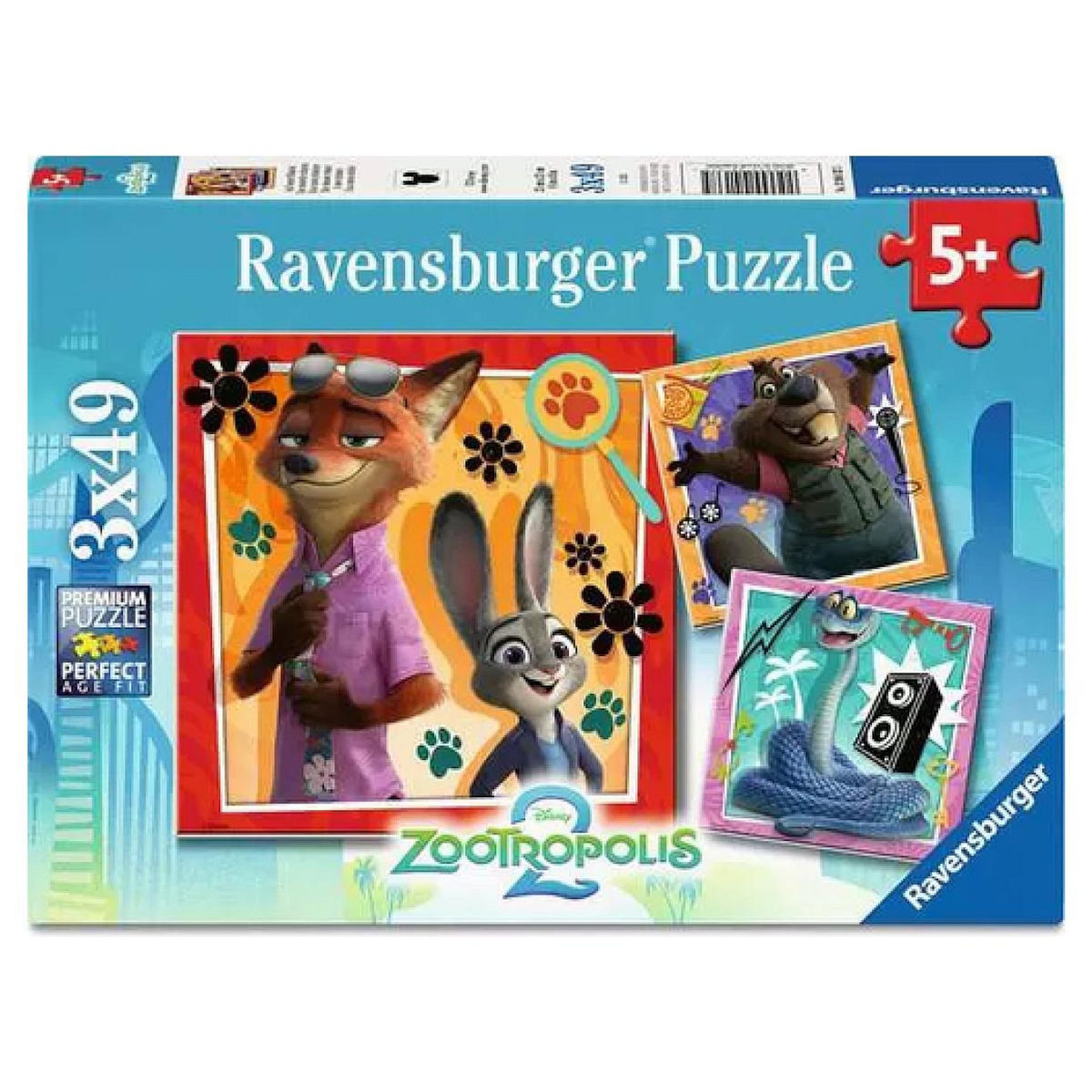 RAVENSBURGER Puzzle 3x49 pieces Une nouvelle mission Zootopie 2