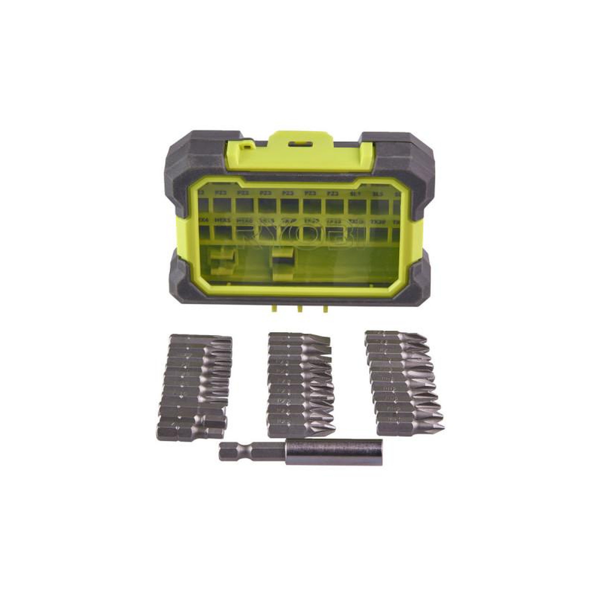 Voir la diapositive 2 : Ryobi Coffret antichocs ryobi 31 accessoires de vissage mixtes rak31msd
