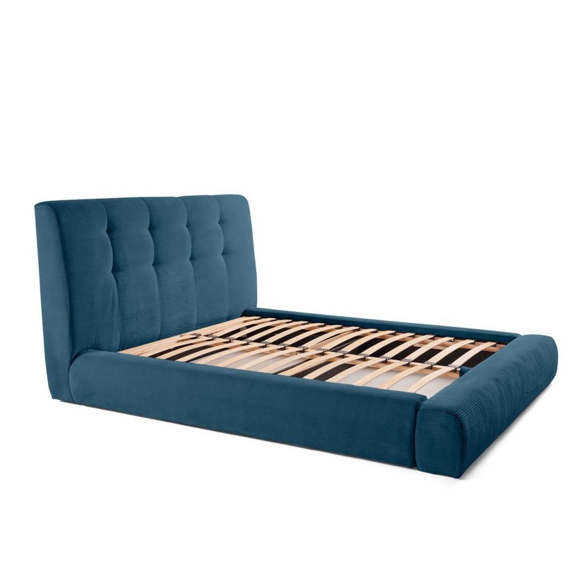 LISA DESIGN Onyx - lit coffre - 160x200 cm - en velours côtelé - sommier inclus