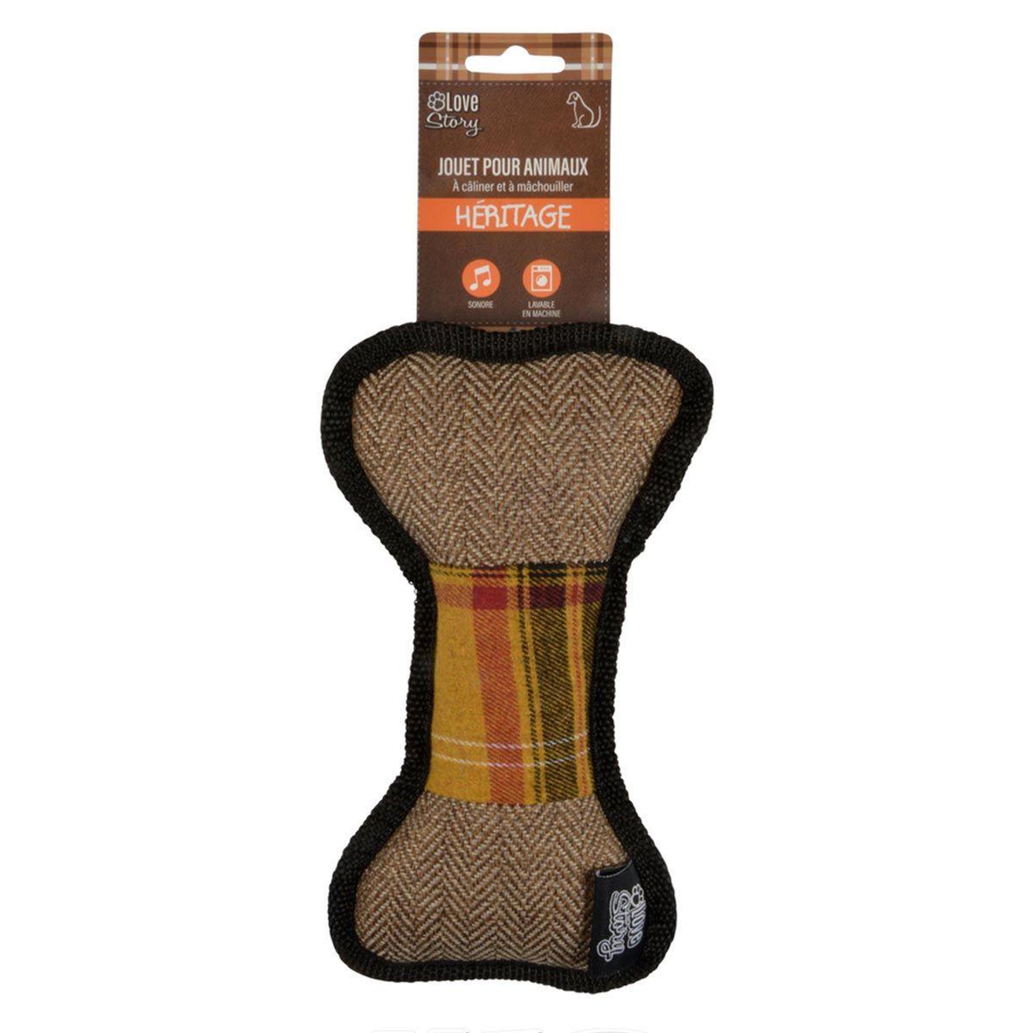 Voir la diapositive 4 : LOVE STORY Jouet pour chien sonore  héritage  35cm noisette