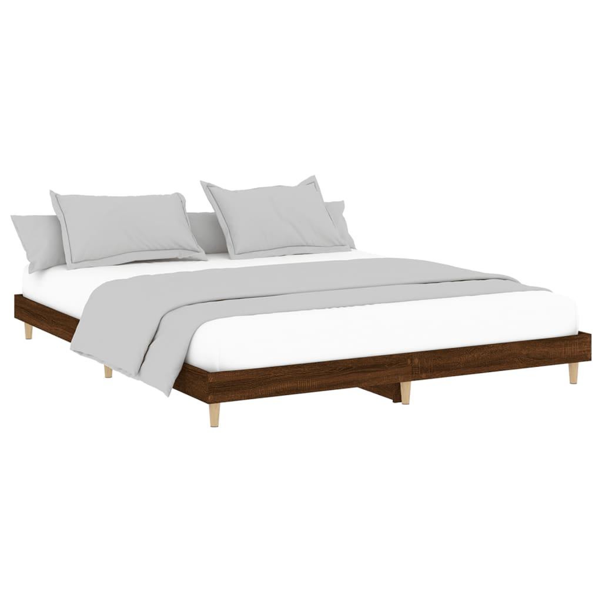 Voir la diapositive 3 : VIDAXL Cadre de lit sans matelas chene marron 200x200 cm