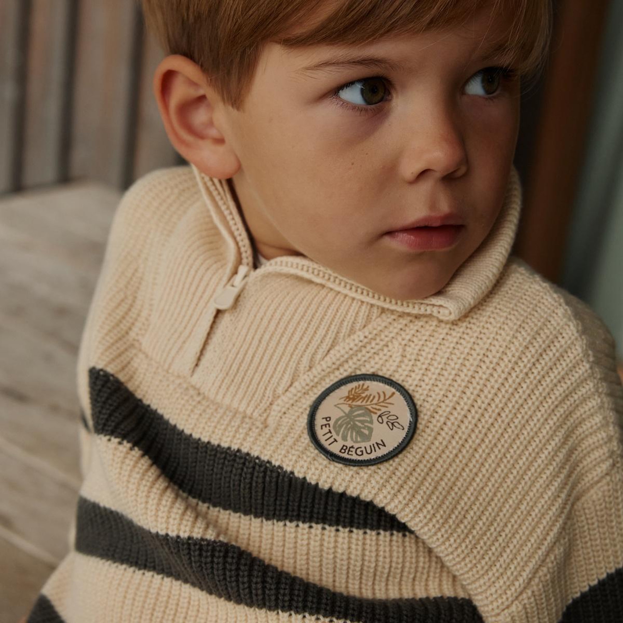 Voir la diapositive 4 : PETIT BEGUIN Pull enfant en tricot Ubatuba