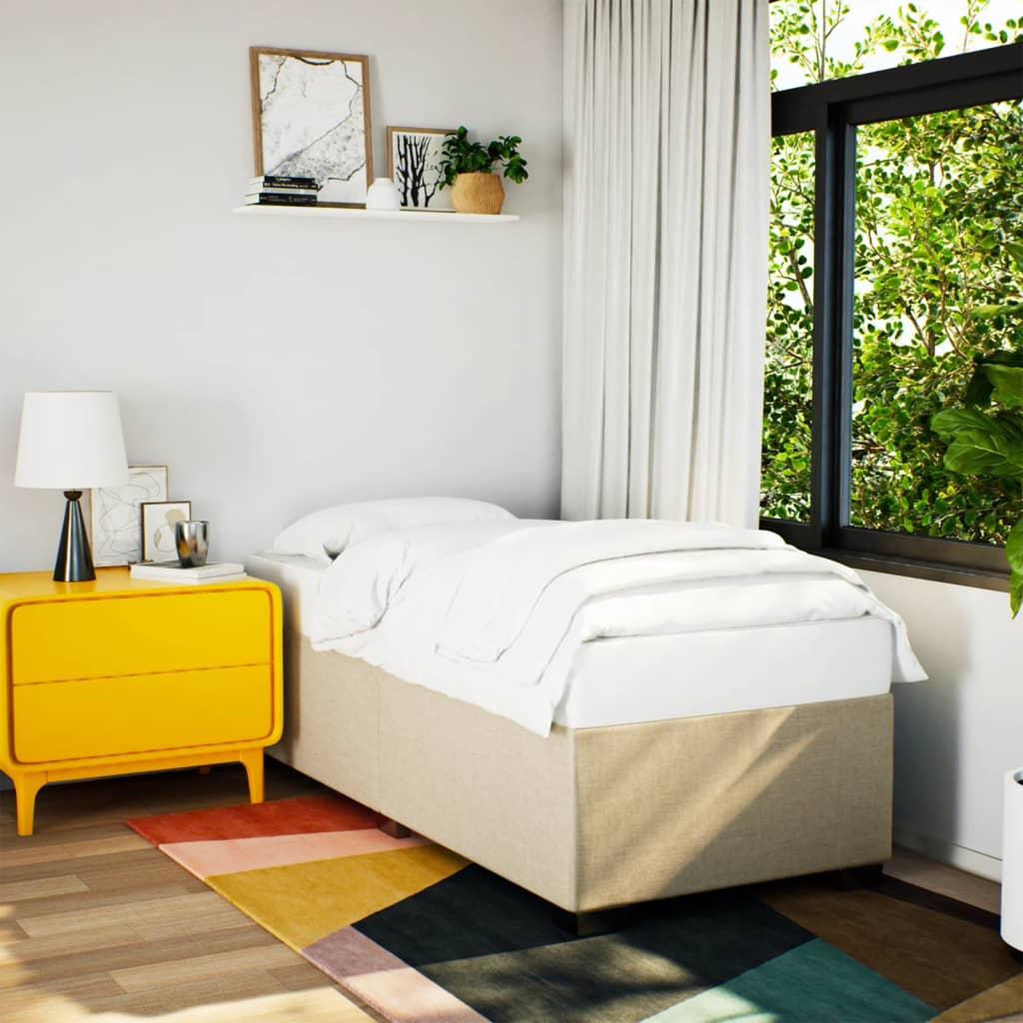 VIDAXL Cadre de lit sans matelas creme 90x200 cm tissu