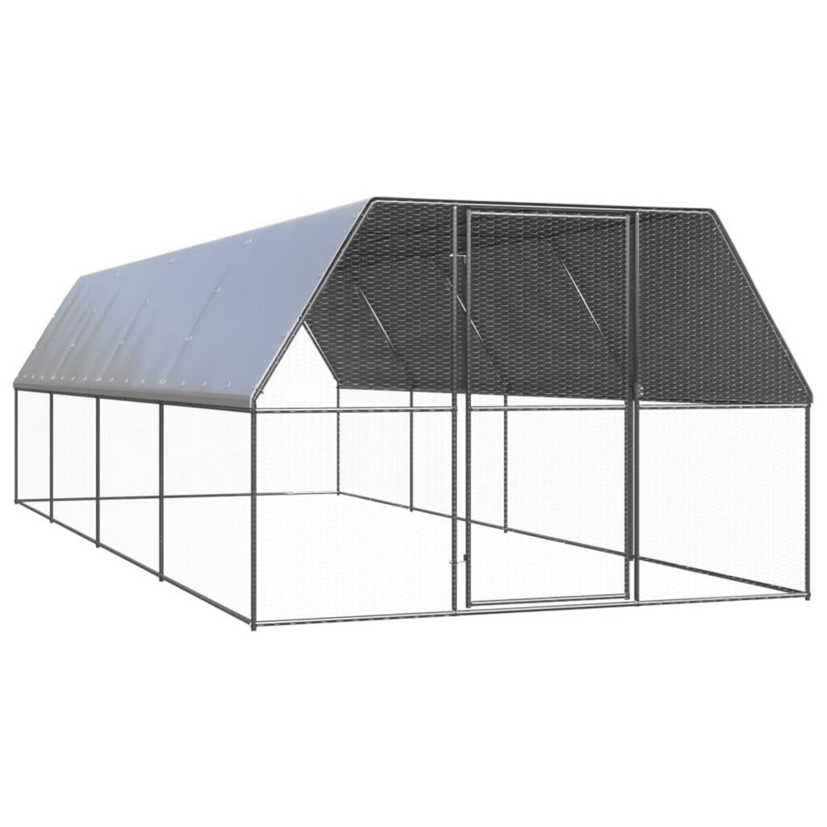 VIDAXL Poulailler d'exterieur 3x8x2 m Acier galvanise