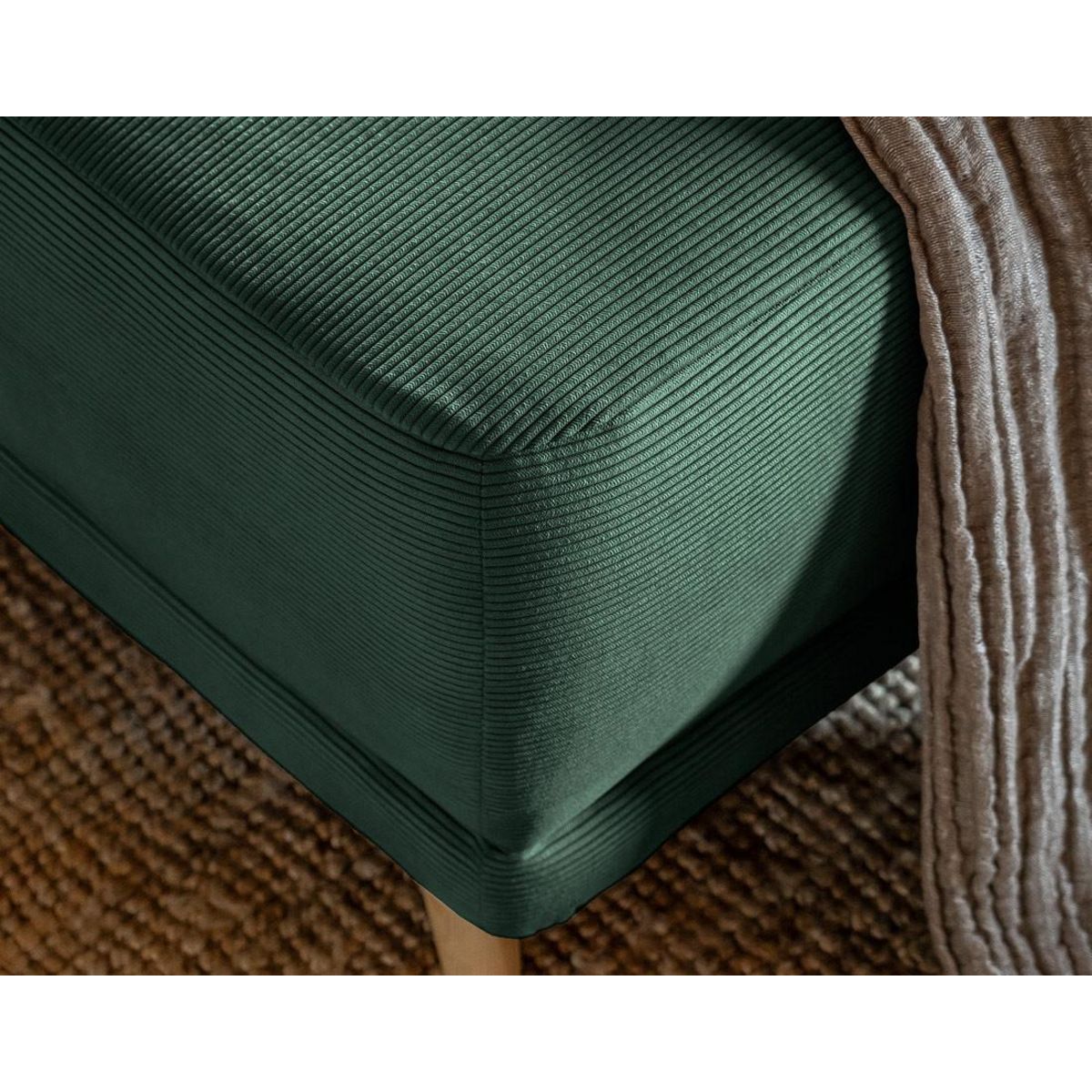 BEST MOBILIER Lena - canapé d'angle droit 5 places - convertible avec coffre - en velours côtelé