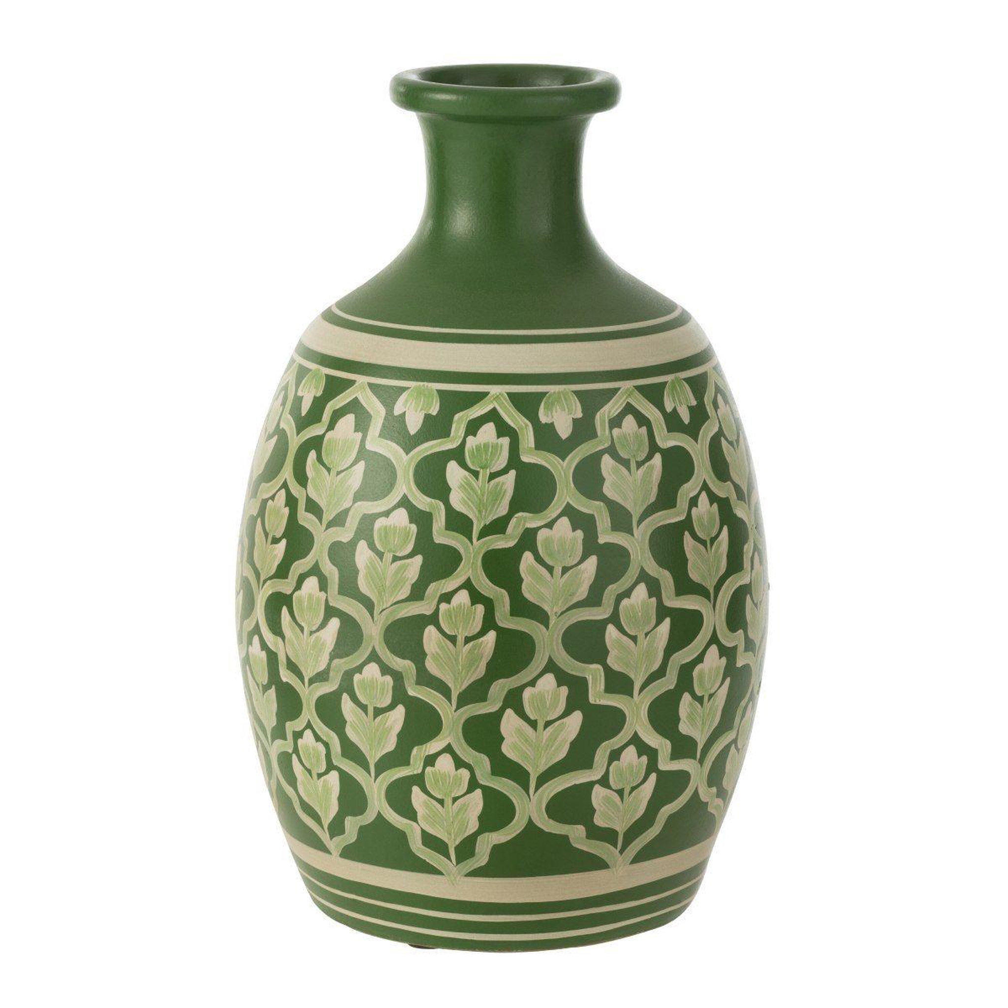 J-LINE Vase déco  fleurs  43cm vert