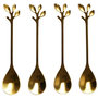 Voir la diapositive 1 : Paris Prix Lot de 4 Cuillères à Café  Feuille  11cm Or