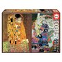 Voir la diapositive 1 : EDUCA Puzzle 2 x 1000 pcs - Le baiser + La vierge - Gustav Klimt