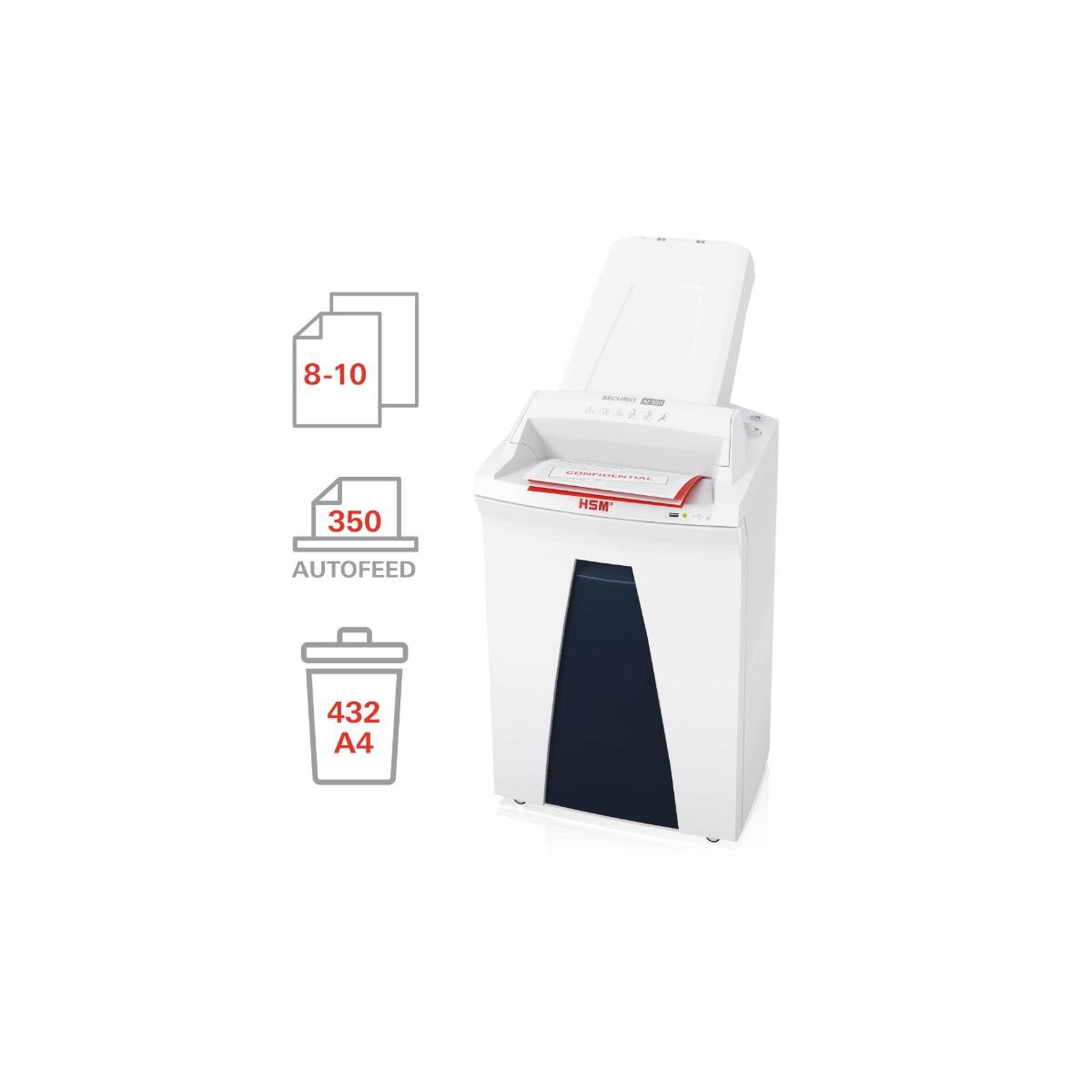 Voir la diapositive 3 : Hsm Destructeur de documents 8-10 feuilles coupes particules 1,9x15mm - 2112111
