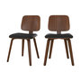 Voir la diapositive 1 : Rendez vous déco Lot de 2 chaises en bois plaqué noyer et PU noir-Flow
