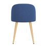 Voir la diapositive 2 : Rendez vous déco Lot de 2 chaises en tissu bleu et pieds en métal effet bois - Cozy