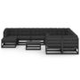 Voir la diapositive 2 : VIDAXL Salon de jardin 11 pcs avec coussins Noir Bois de pin massif