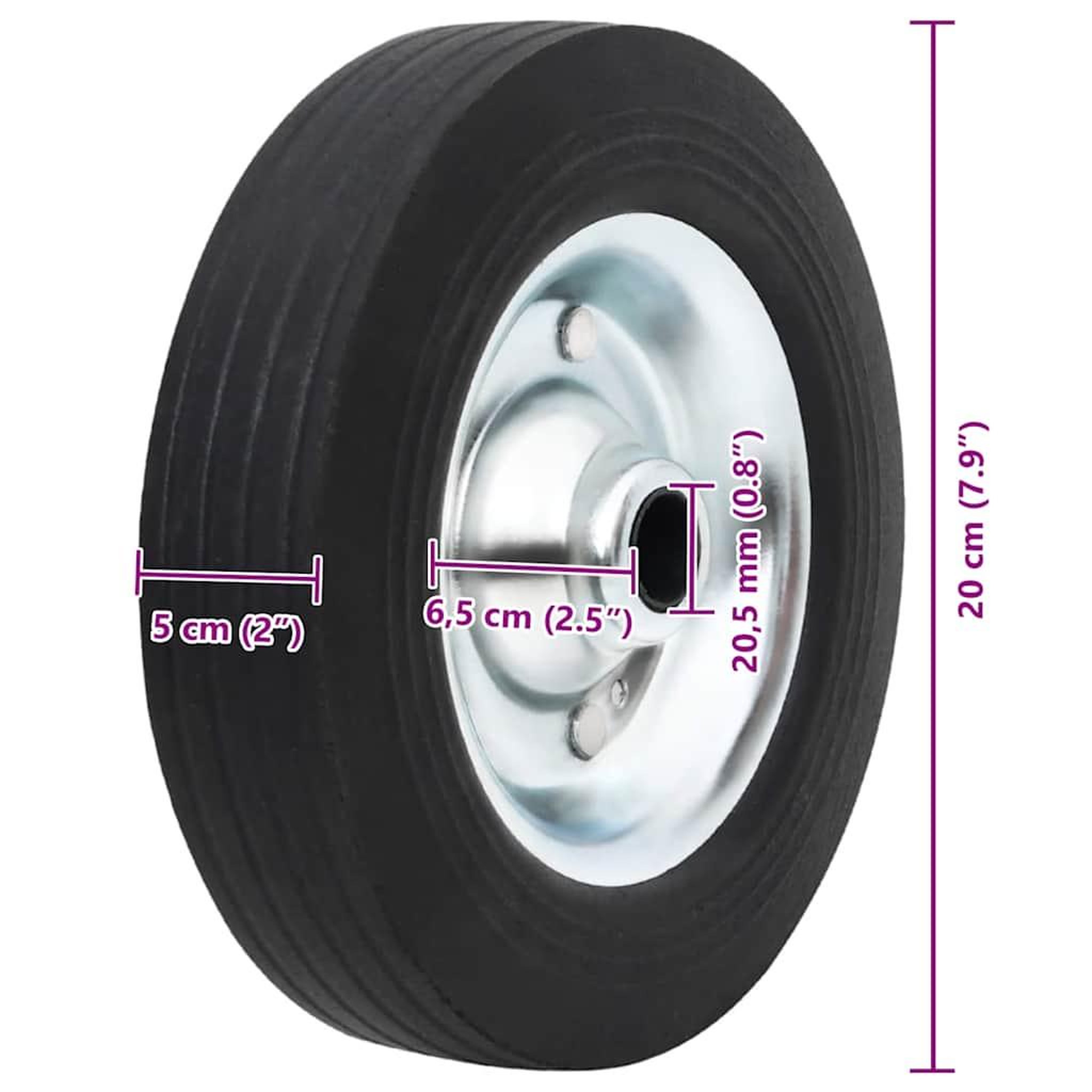 Voir la diapositive 6 : VIDAXL Roue de jauge ø20x5 cm caoutchouc solide et acier
