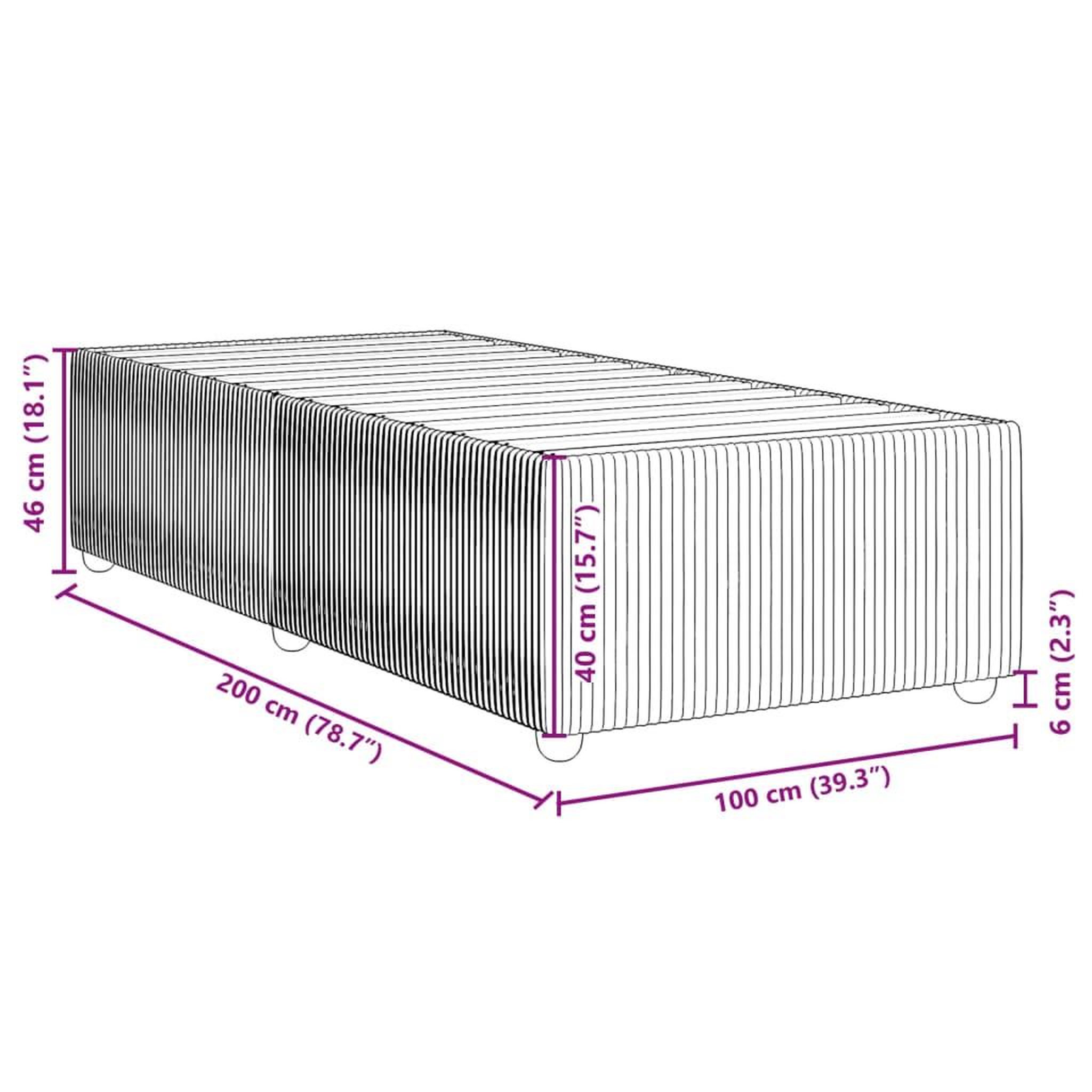 Voir la diapositive 6 : VIDAXL Cadre de lit sans matelas vert fonce 100x200 cm velours