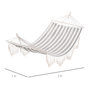 Voir la diapositive 2 : OUTSUNNY Hamac de voyage portable style hippie chic toile de hamac dim. 2L x 1l m coton polyester gris écru rayé