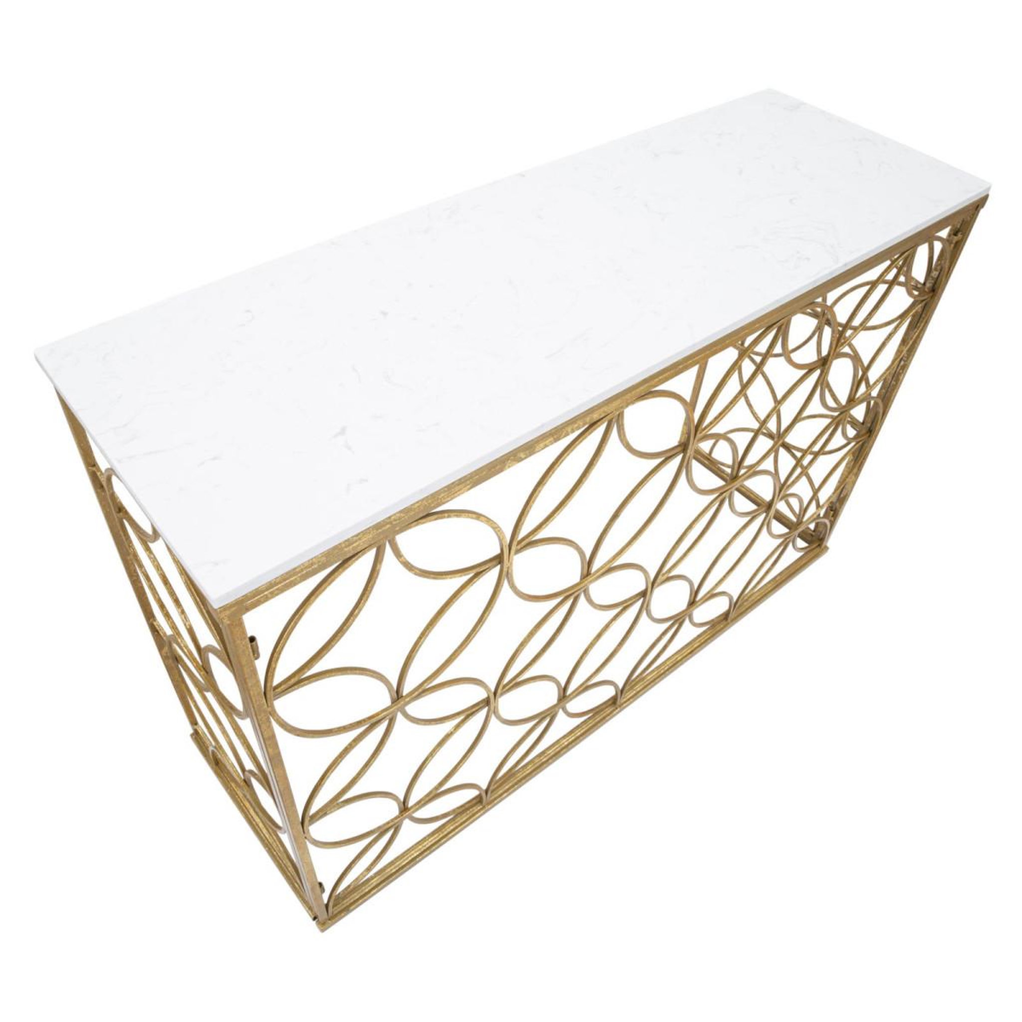 Voir la diapositive 6 : Paris Prix Console Design en Marbre  Star  120cm Blanc & Or