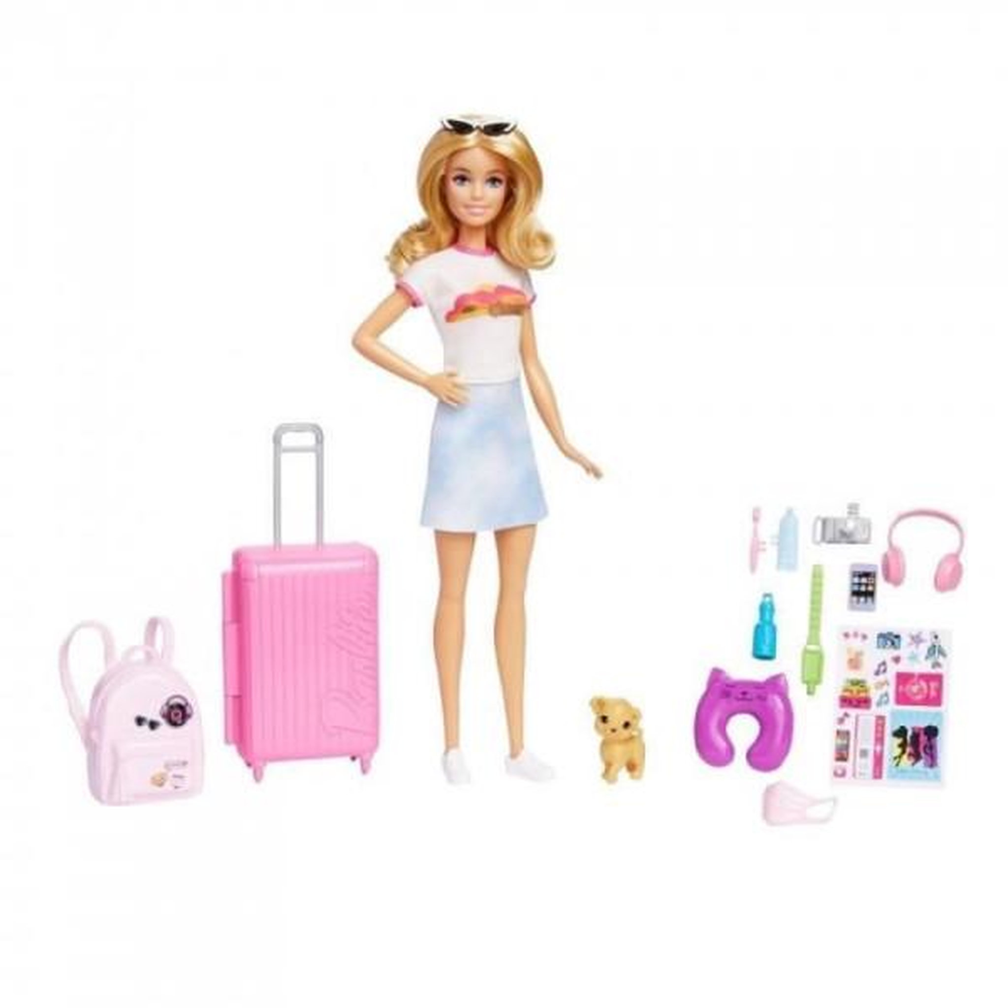 BARBIE Barbie-Barbie en Voyage-Coffret avec chiot et accessoires HJY18