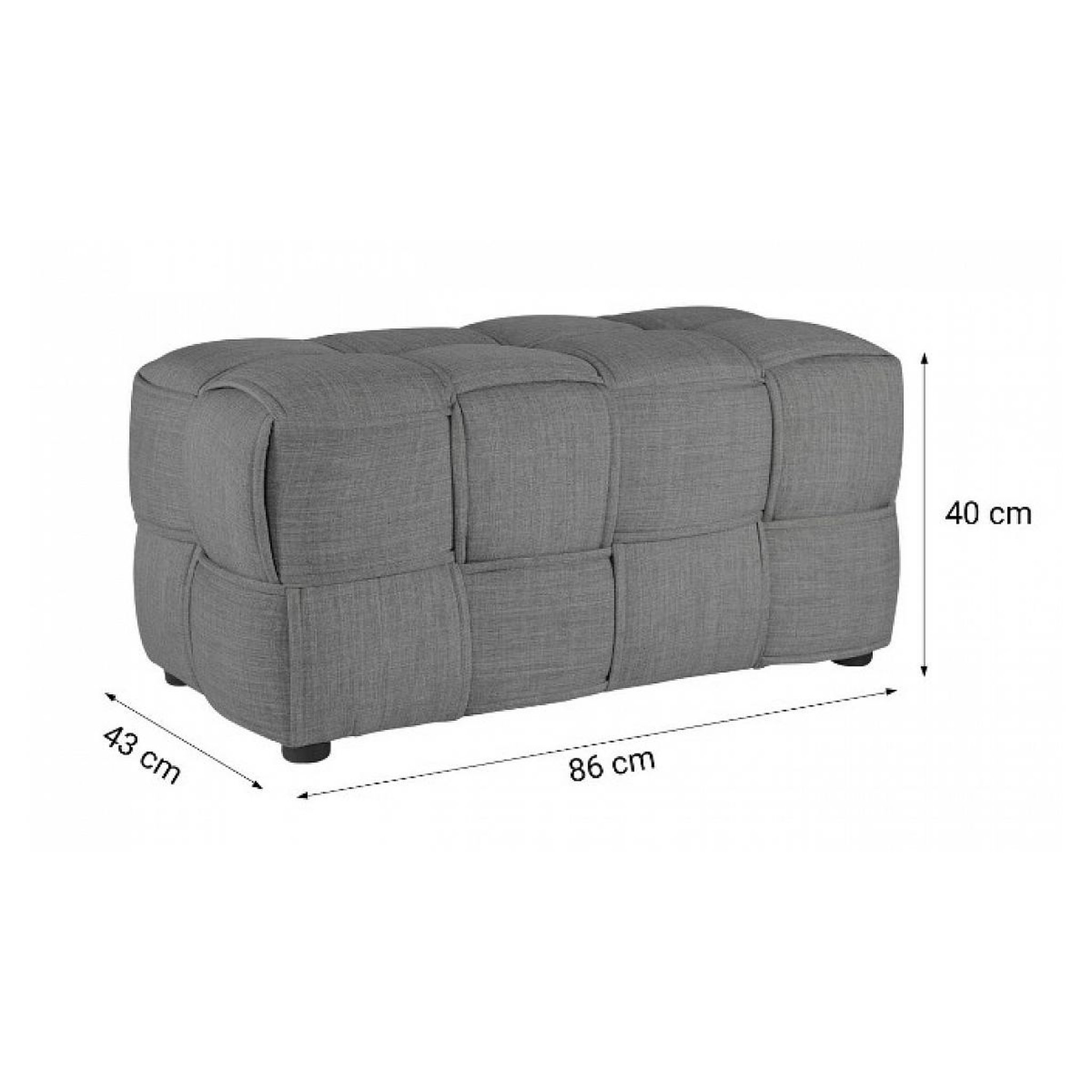 Voir la diapositive 2 : HomeStyle4U Tabouret Banc Rembourre Gris 2 Places