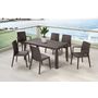 Voir la diapositive 3 : ARETA Table de jardin - Résine - Chocolat - URANO