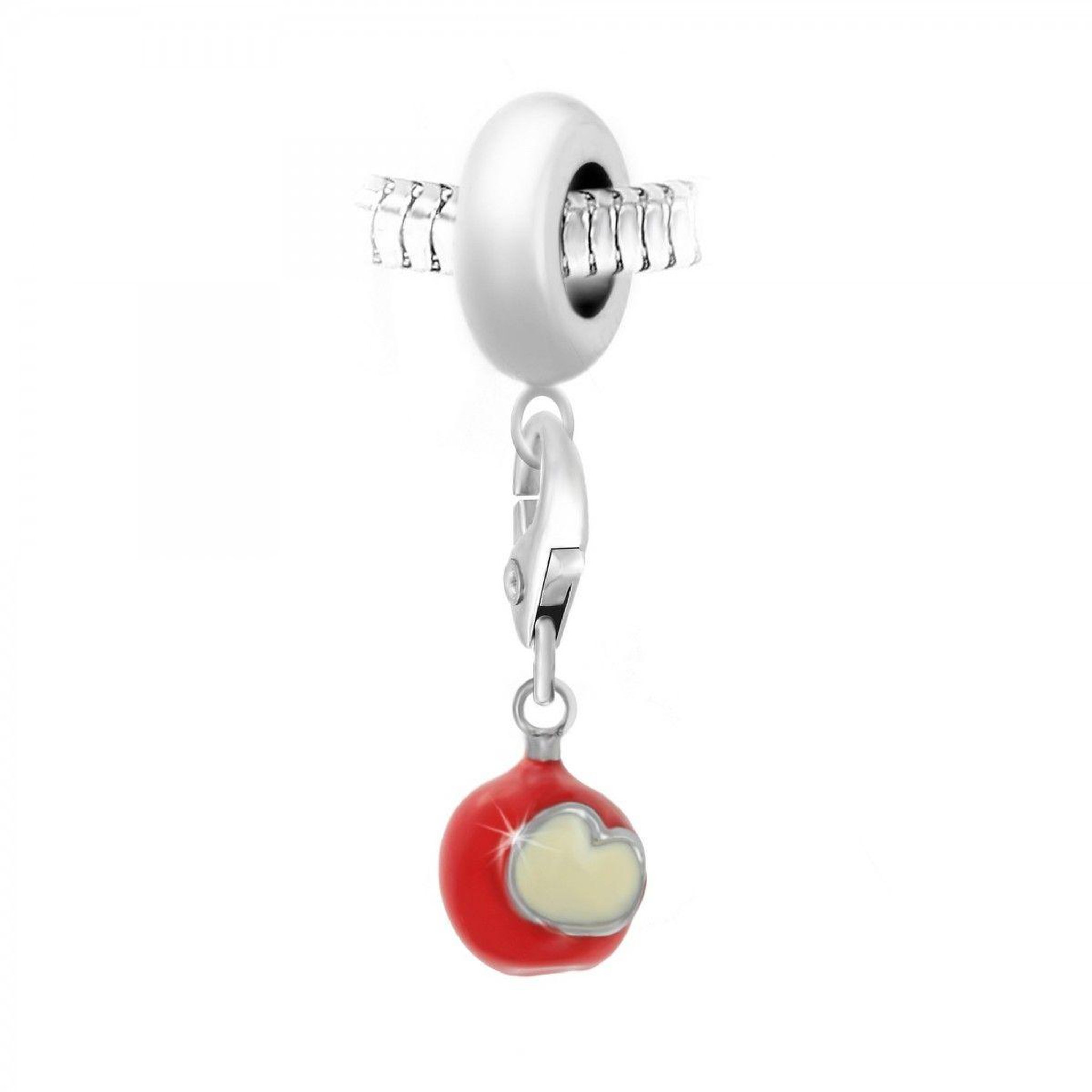 SC CRYSTAL Charm perle SC Crystal en acier avec pendentif pomme d'amour