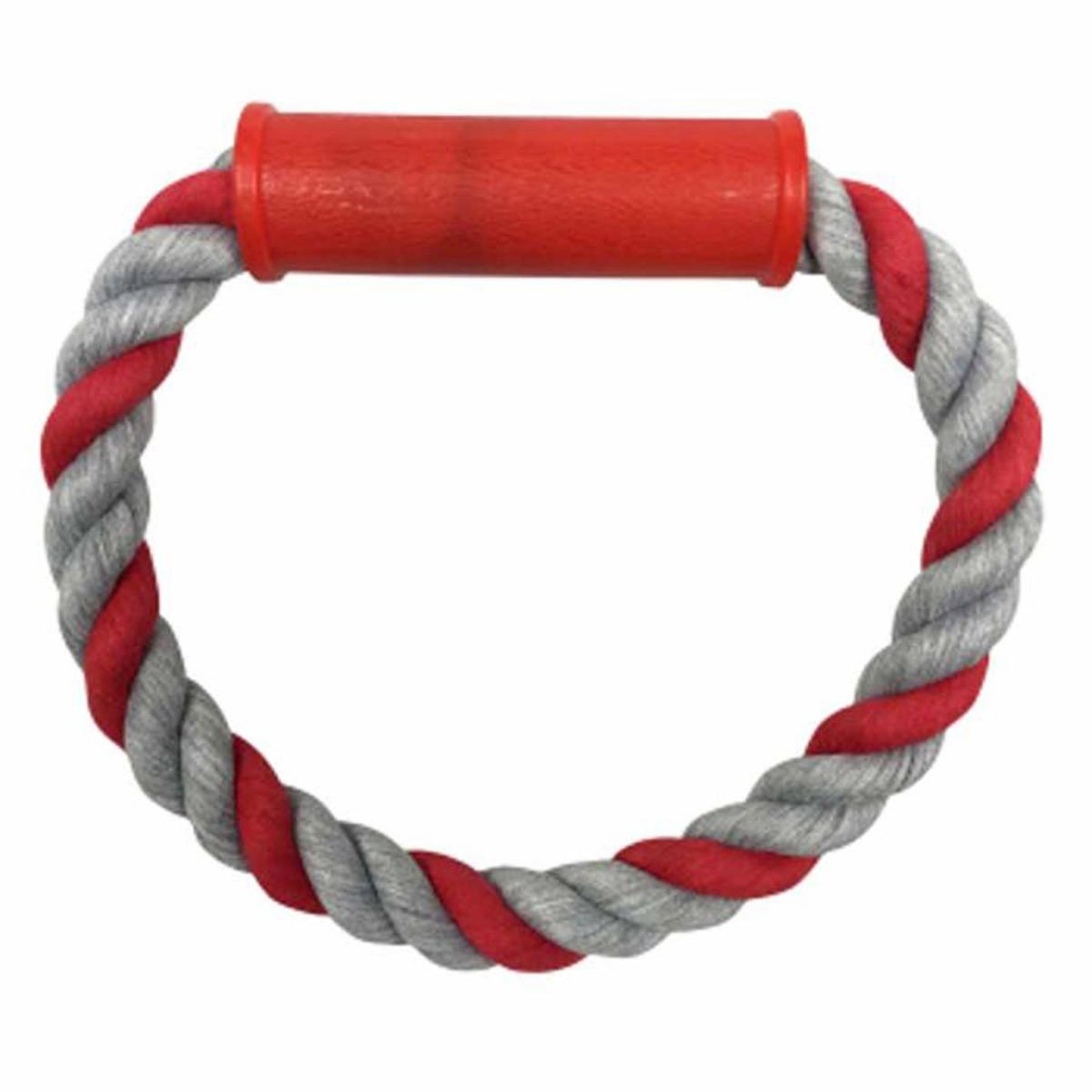 HOMEA Jouet pour chien  corde & poignée  7cm rouge