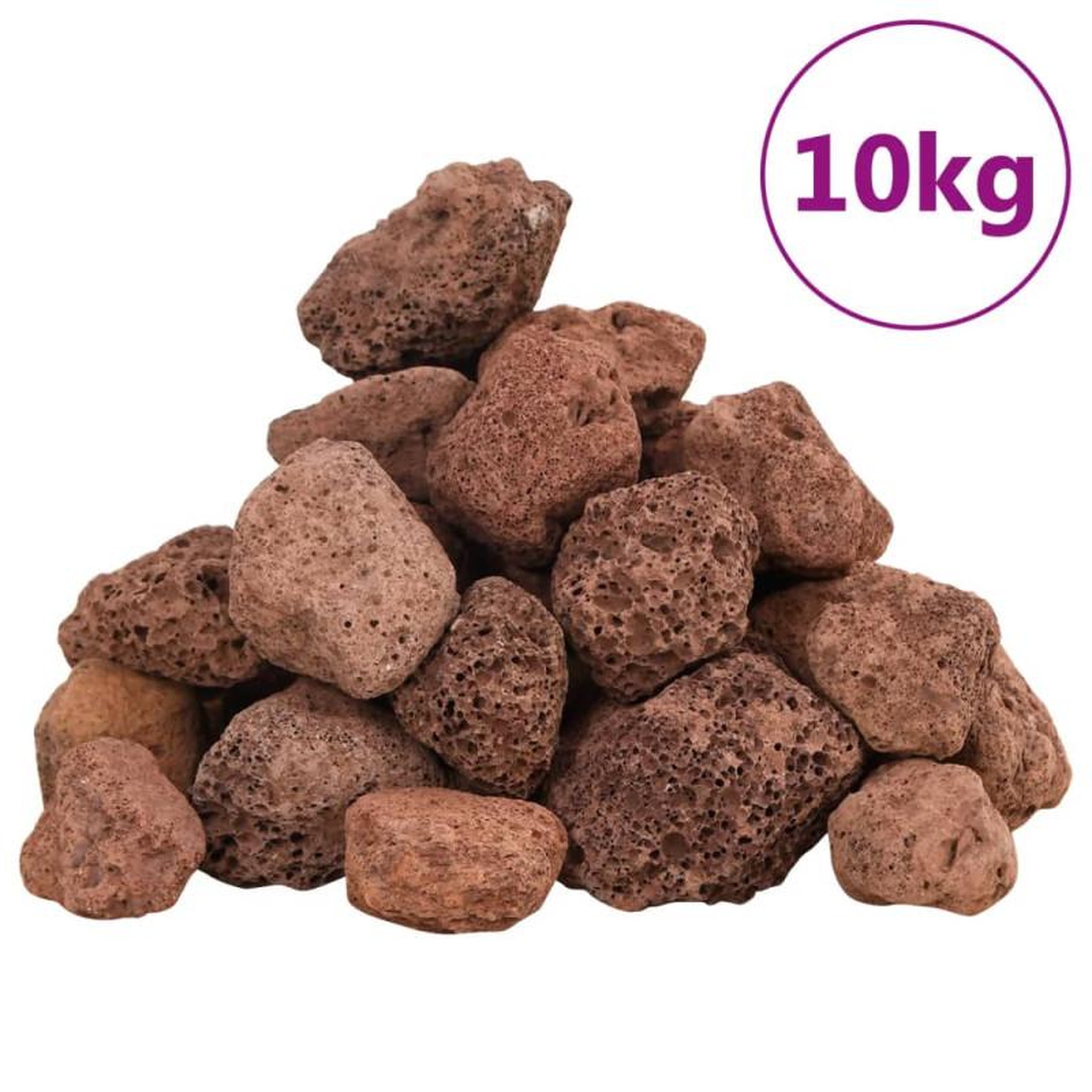 Voir la diapositive 2 : VIDAXL Roches volcaniques 10 kg rouge 3 5 cm