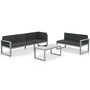 Voir la diapositive 1 : VIDAXL Salon de jardin 3 pcs et coussins Aluminium Noir