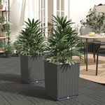 VIDAXL Jardinieres 2 pcs noir 30x30x37 cm polypropylene