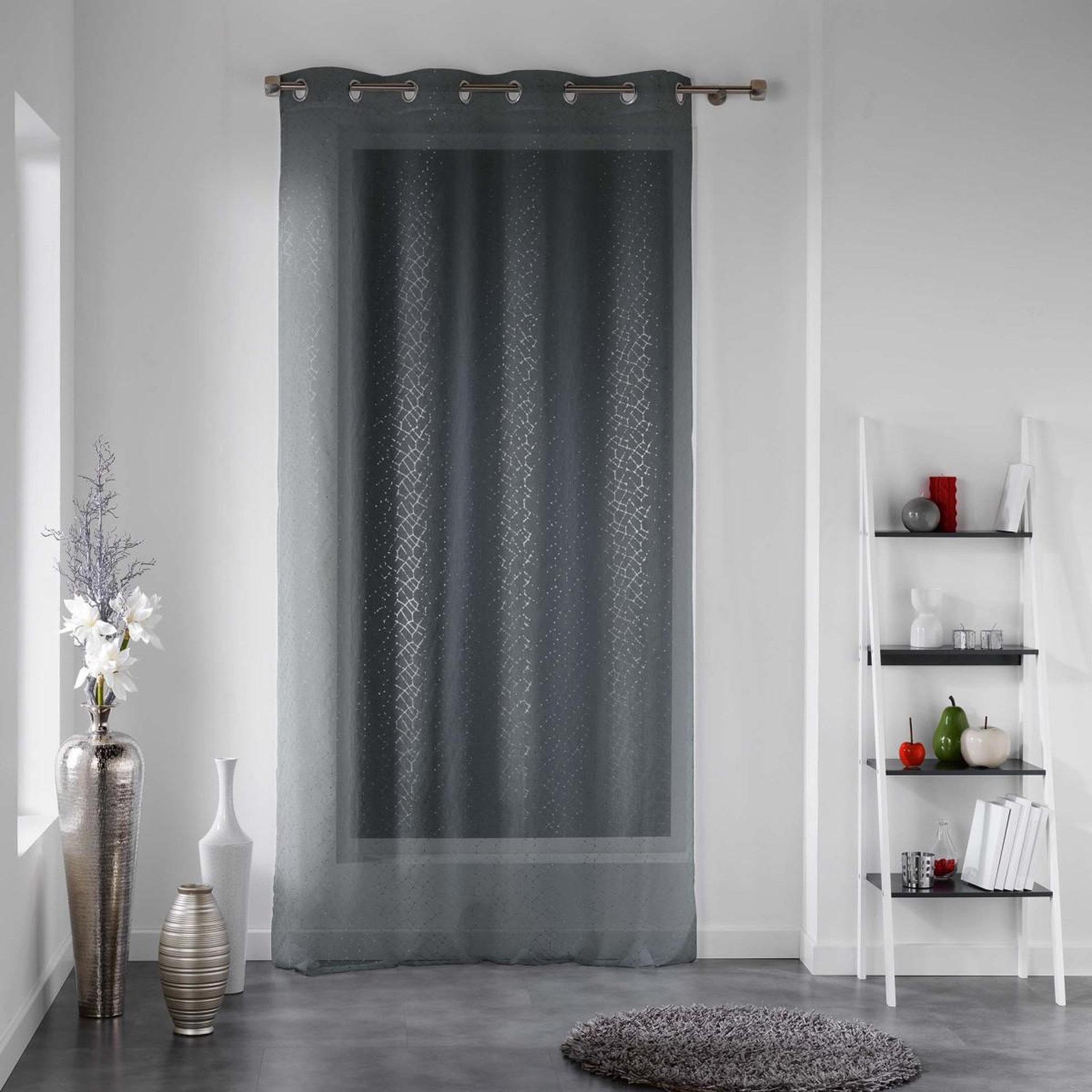 Douceur d'Intérieur Rideau voilage  cassie  140x240cm anthracite