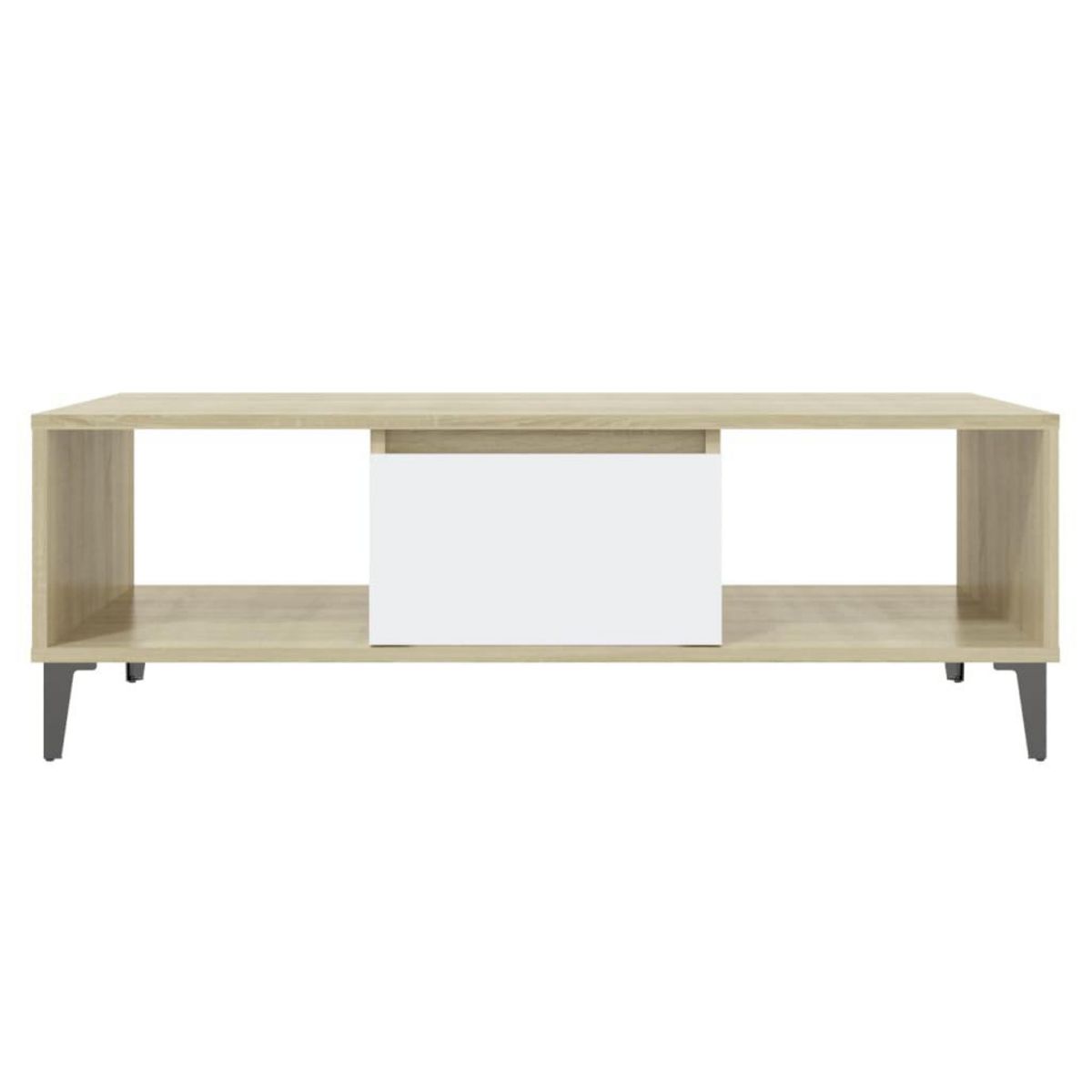 VIDAXL Table basse blanc chene sonoma 103,5x60x35 cm bois d'ingenierie