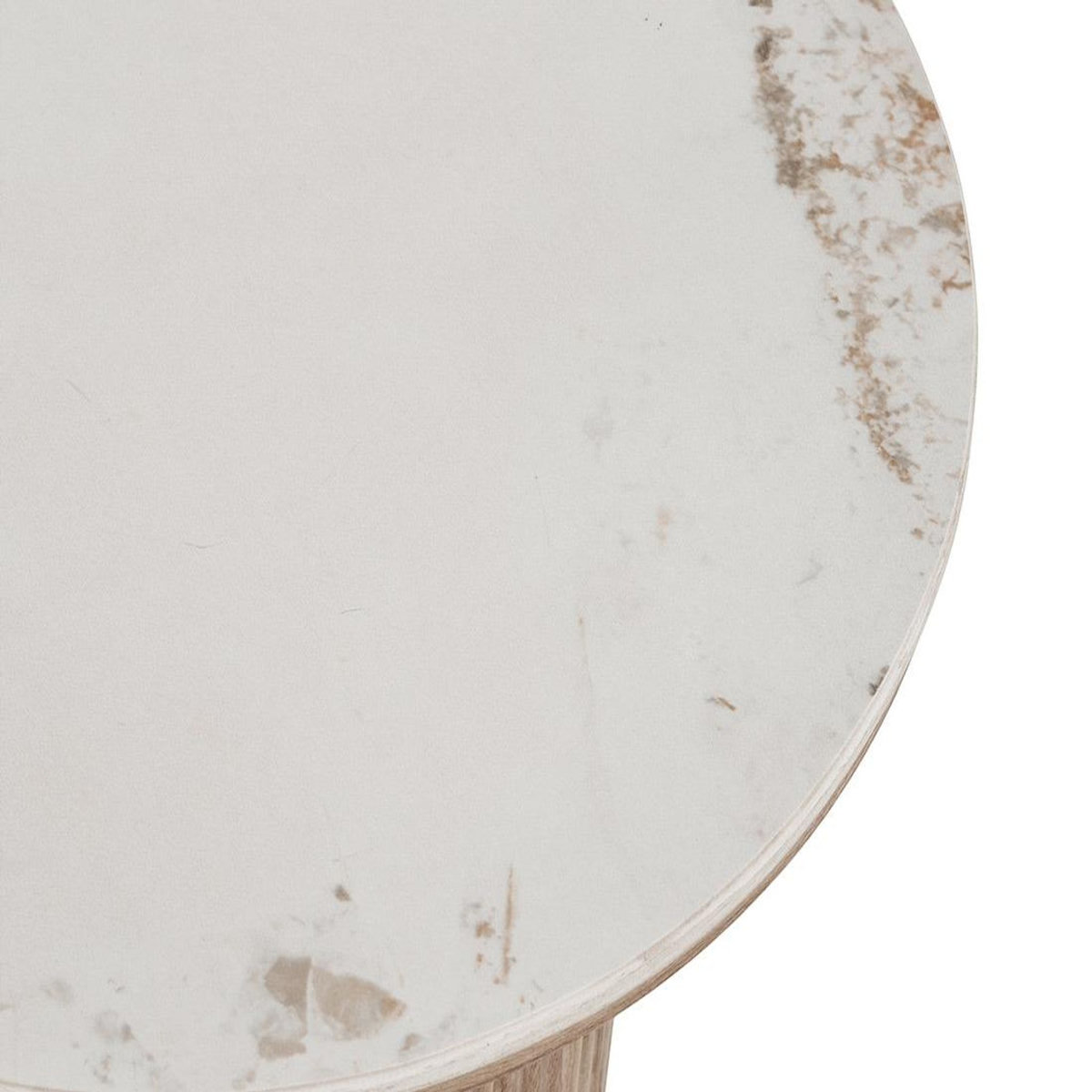 LISA DESIGN Lysa - bout de canapé plateau effet marbre et pieds effets bois - 50 cm