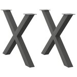 VIDAXL Pieds de table a manger forme de X 2 pcs 90x(72-73) cm acier