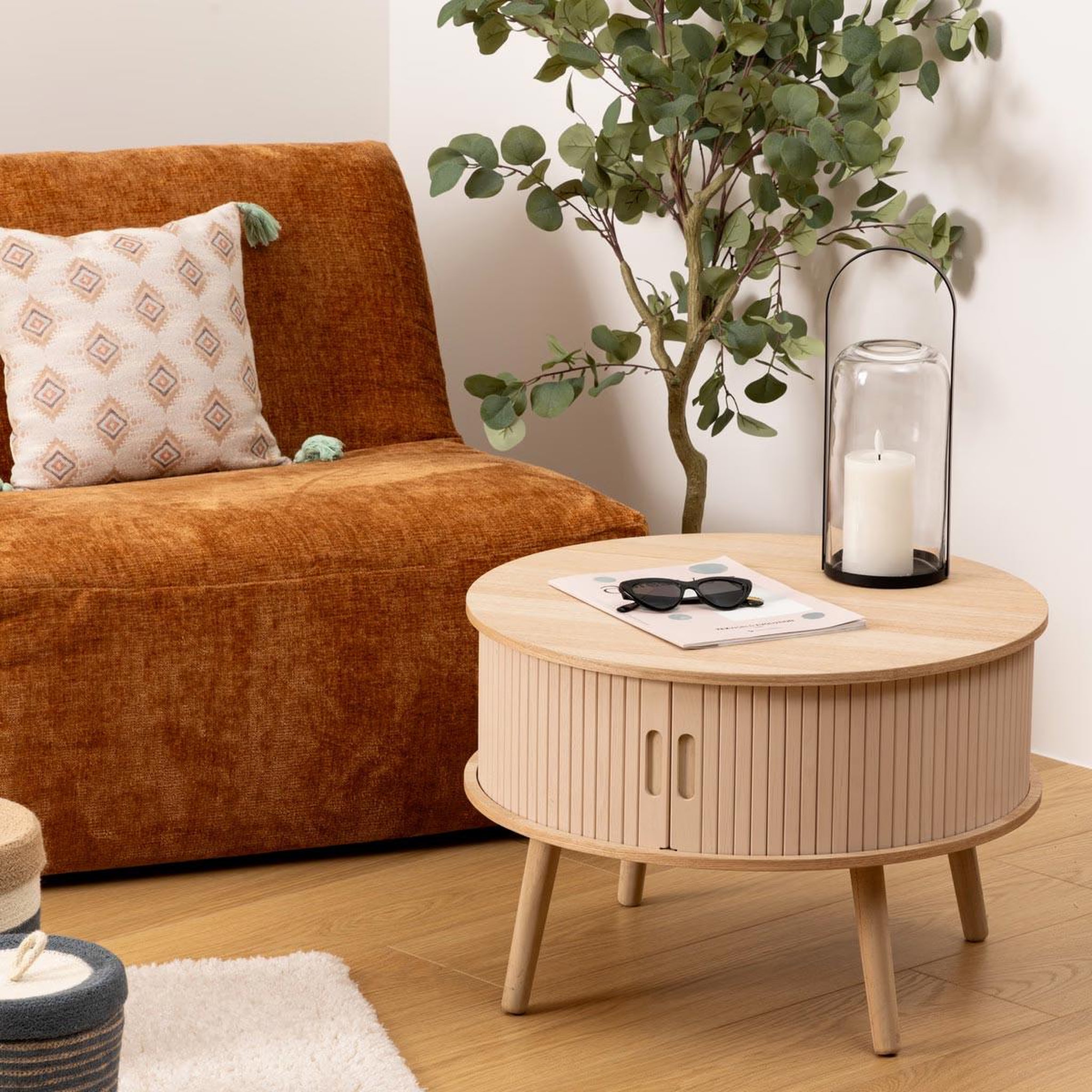 Voir la diapositive 6 : ATMOSPHERA Table basse 2 portes  nysos  60cm beige
