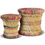 Voir la diapositive 5 : VIDAXL Tabourets avec details chindi lot de 2 multicolore bambou