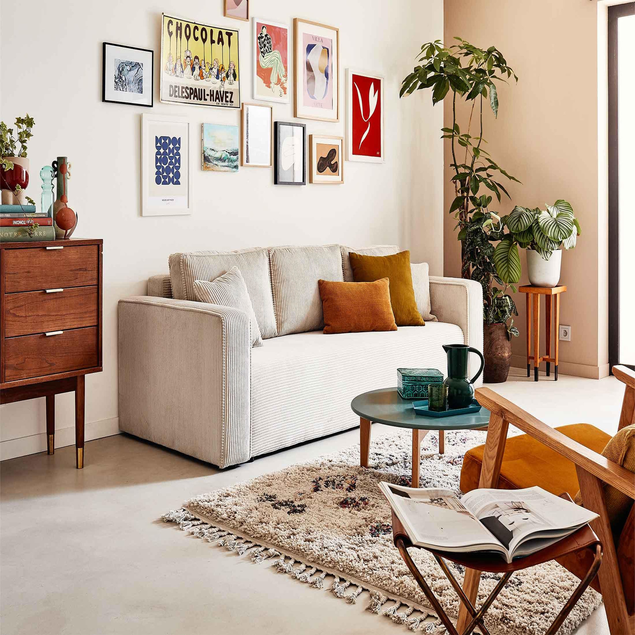 Voir la diapositive 5 : BEST MOBILIER Topaze - canapé 3 places - convertible avec coffre - en velours côtelé