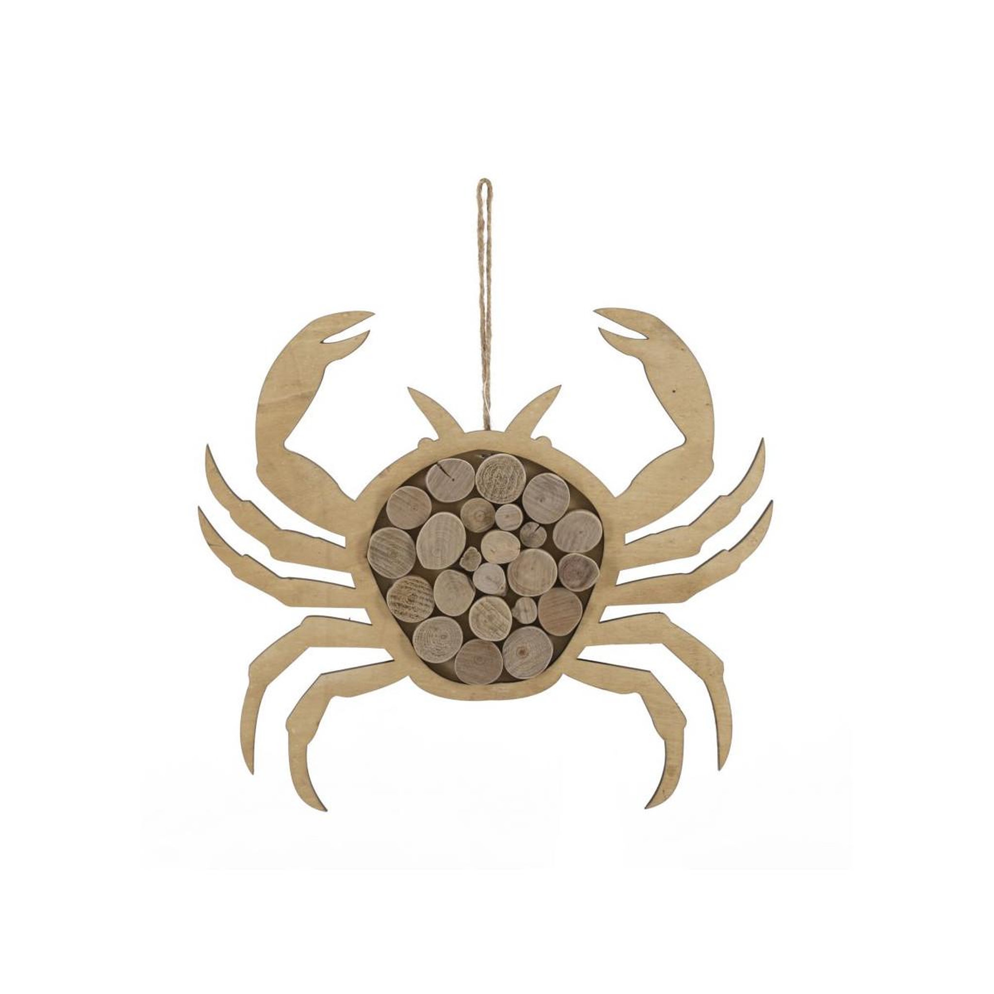 Paris Prix Décoration murale en bois à suspendre  crabe  35cm naturel