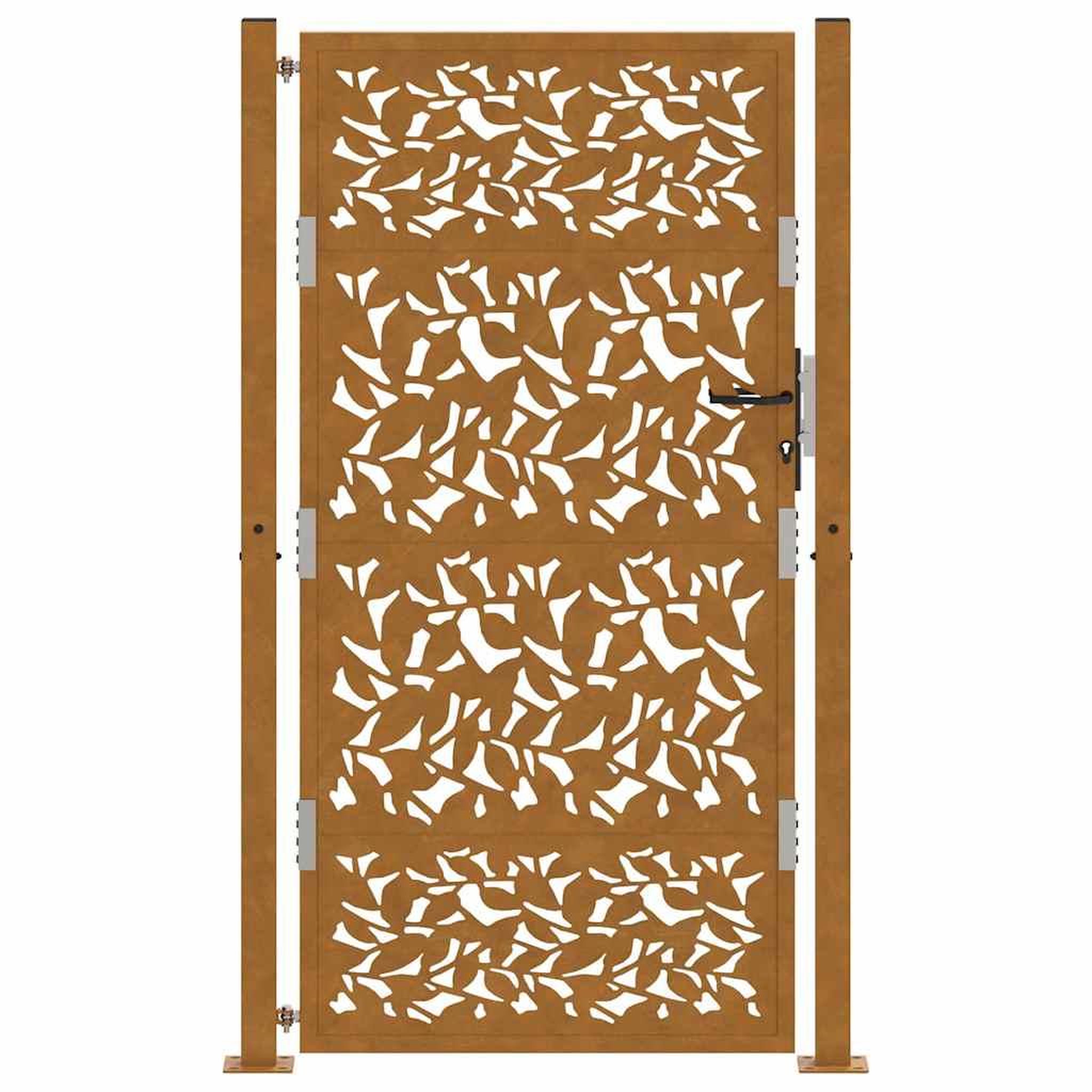 Voir la diapositive 4 : VIDAXL Porte de jardin acier resistant aux intemperies design feuilles
