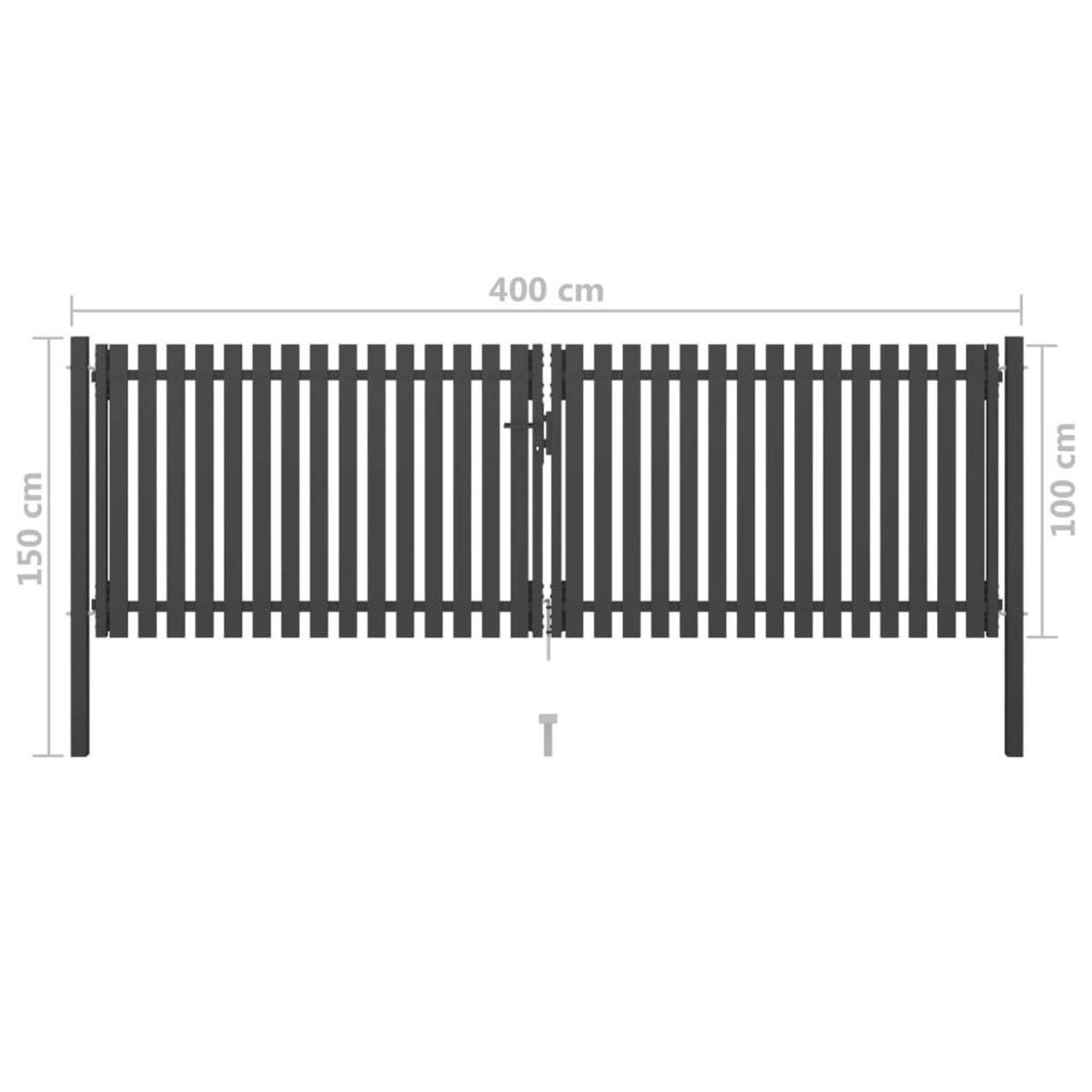 VIDAXL Portail de cloture de jardin Acier 4x1,5 m Anthracite