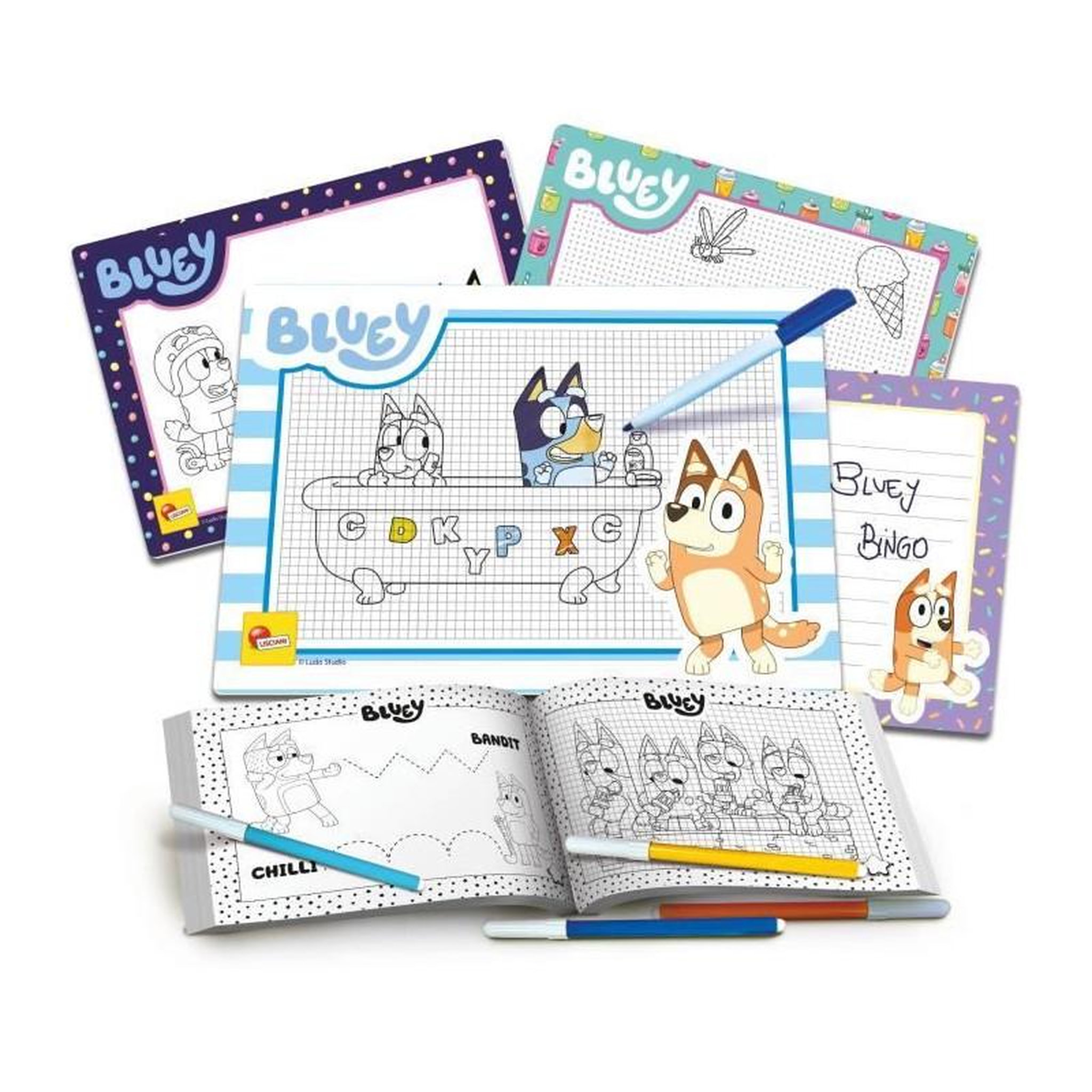 Voir la diapositive 4 : LISCIANI GIOCHI Ecole de dessin - Bluey drawing school - pour apprendre a dessiner - LISCIANI
