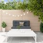 Voir la diapositive 1 : VIDAXL Salon de jardin 2 pcs avec coussins blanc bois massif